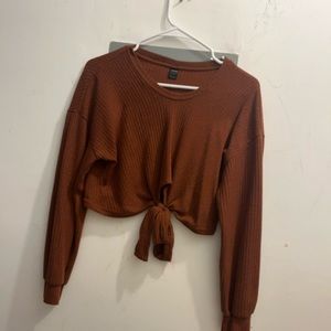 SHEIN Dark orange long sleeved top